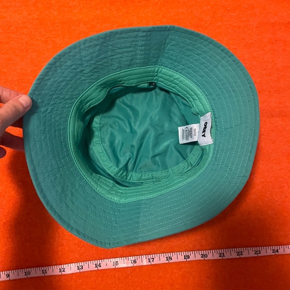 Obey unisex turquoise green logo camper bucket hat NWT - Picture 6 of 9